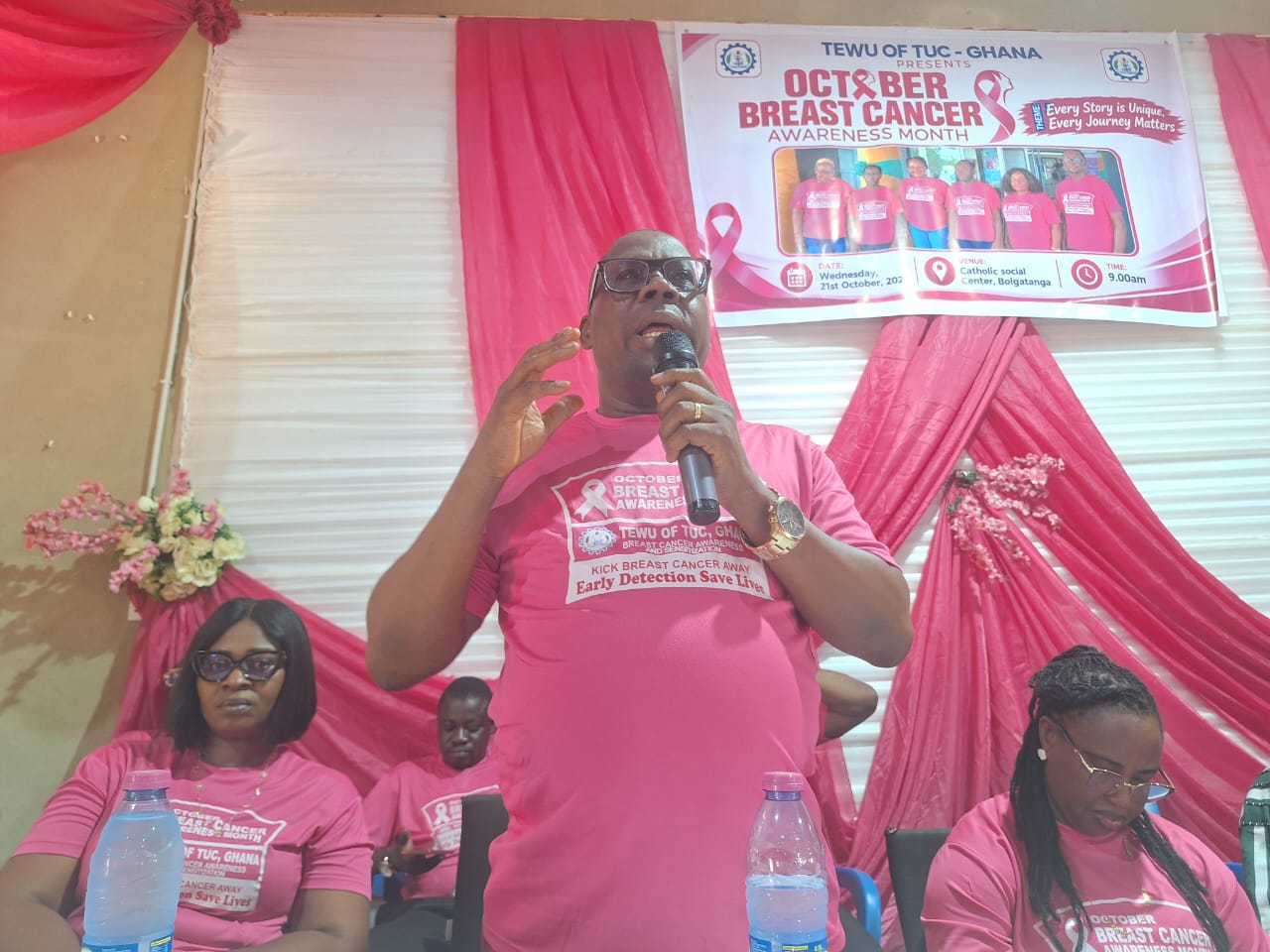 TEWU of TUC Promotes Breast Cancer Awareness, Screening for Women Workers in Upper East Region
